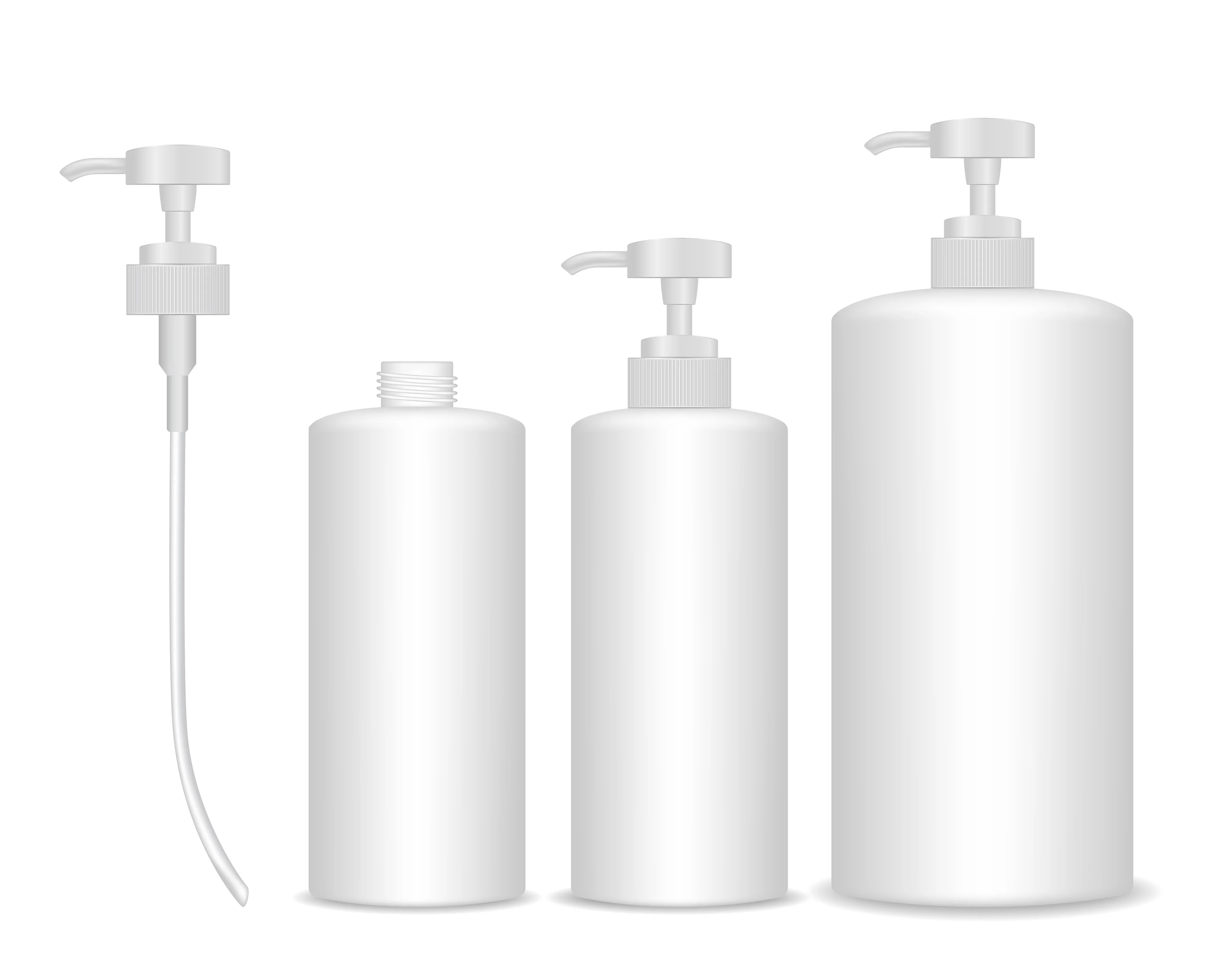 Оптовая продажа, белые пластиковые круглые бутылки для косметики, пластиковые бутылки с насосом для средств личной гигиены, бутылки для шампуня с лосьоном