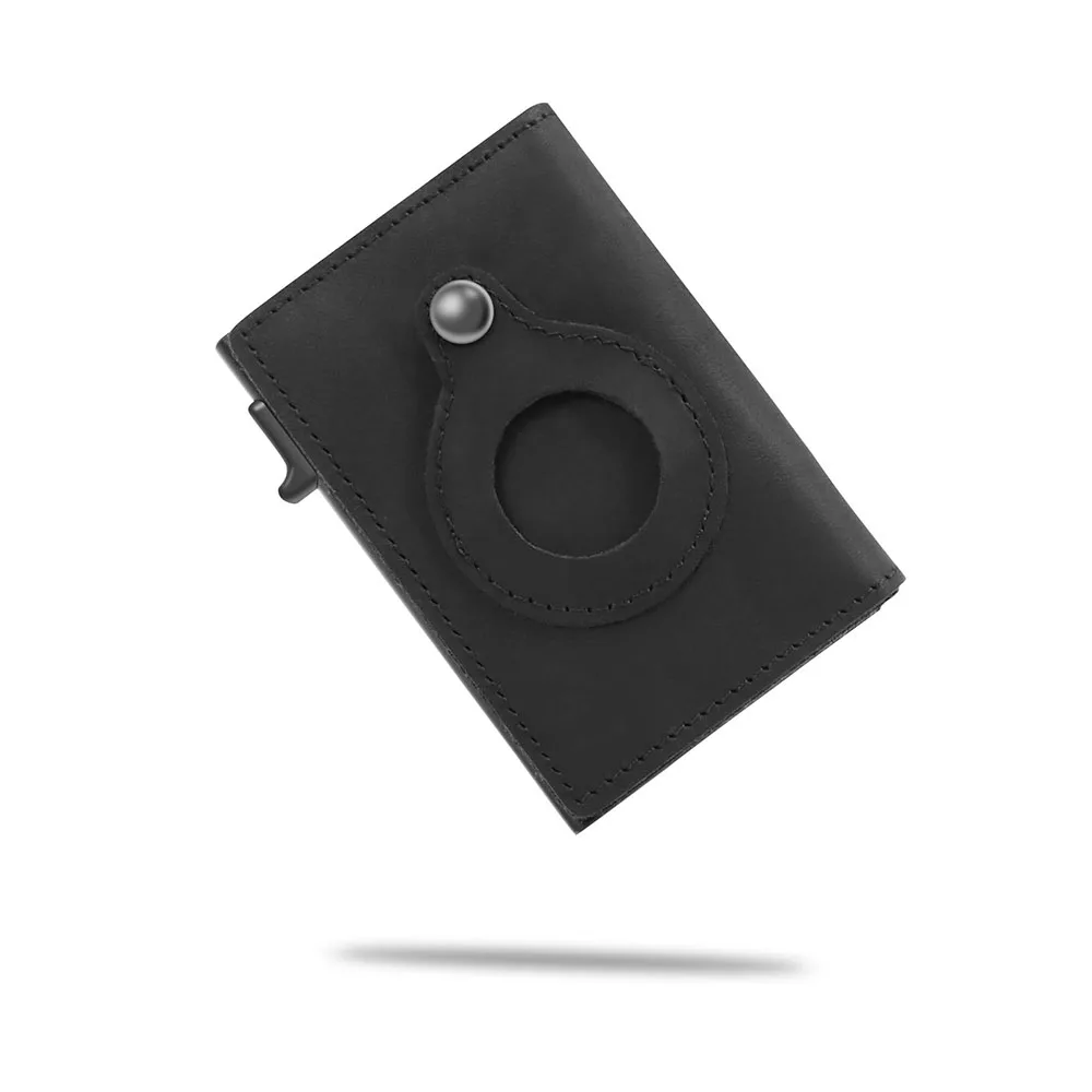 Smart Air Tag Wallet Premium Genuine Leather Credit Card Holder Anti-lost Protective Cover RFID Multifunctional Wallet AirTag