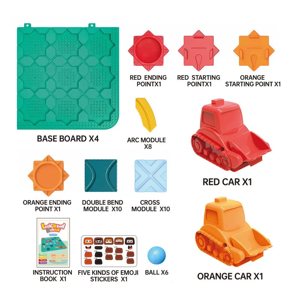 46PCS Kids Plastic Intelligence DIY Toys Road Builder Puzzle Maze Track Car Educational Building Blocks Toys