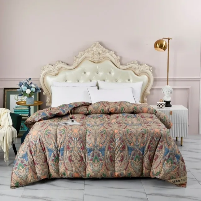 High-grade comforter Soft Circe 95% White Goose down Feather FILLING Quilt Single stand lining process