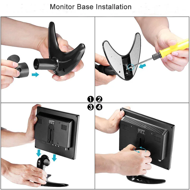 
ZHIXIANDA Desktop 10.1 inch 1280*800 Adjustable 12V Computer Monitor 