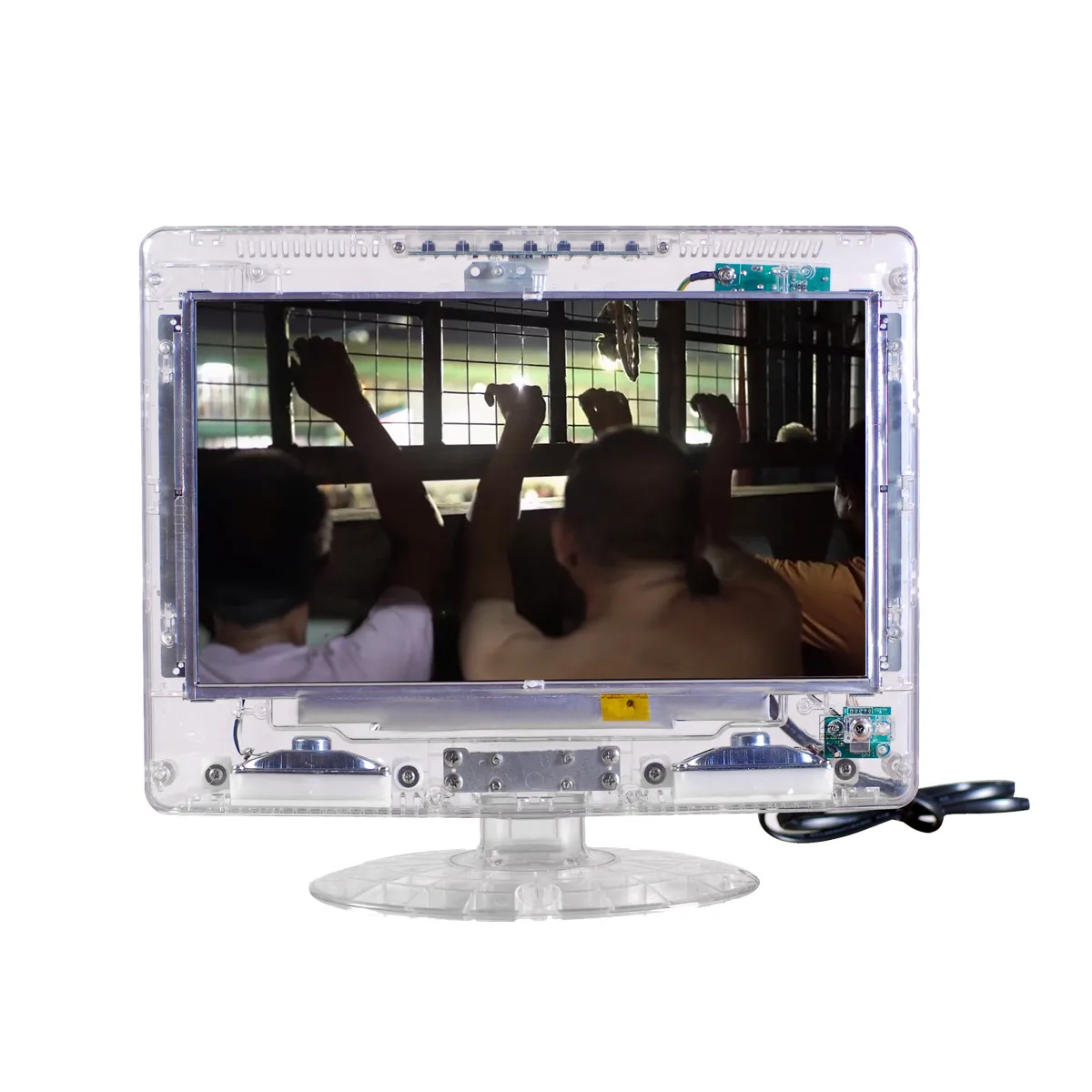 15.6 inch Clear Tech LED TV for prison Jail with transparent cabinet