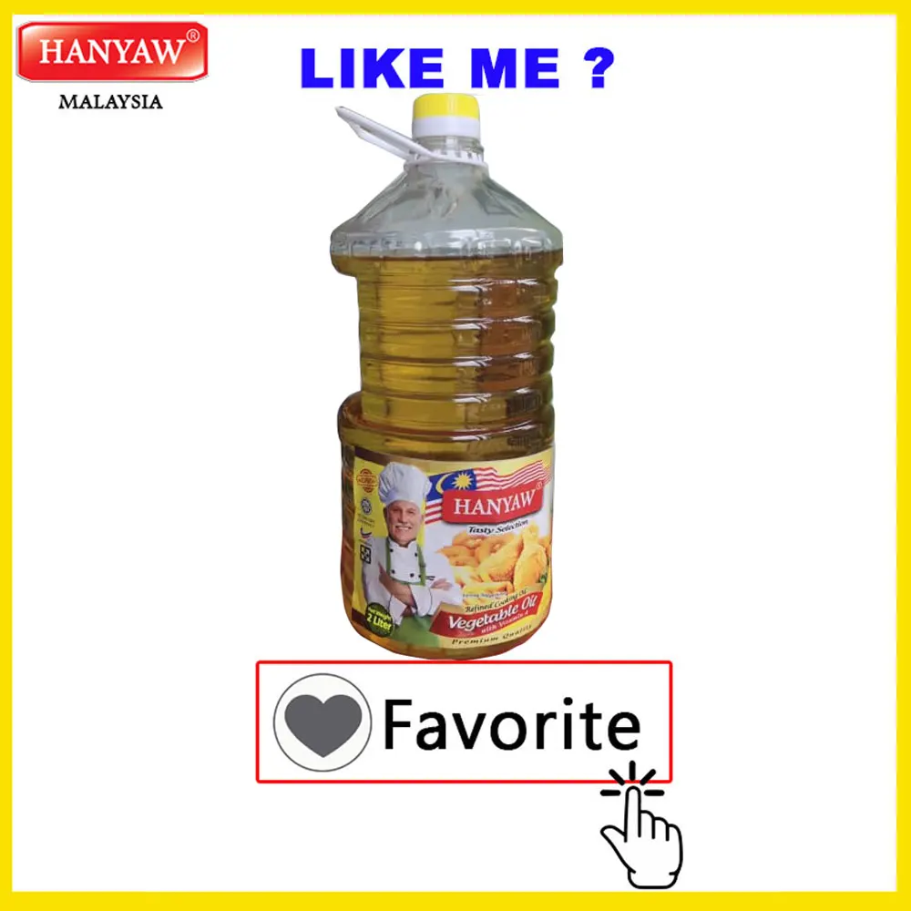 [Малайзия] Быстрая доставка + Халяль Сертифицированный бренд Hanyaw олеин CP6 пальмовое масло растительное кулинарное (2 литра X 6 ПЭТ бутылки/Ctn)