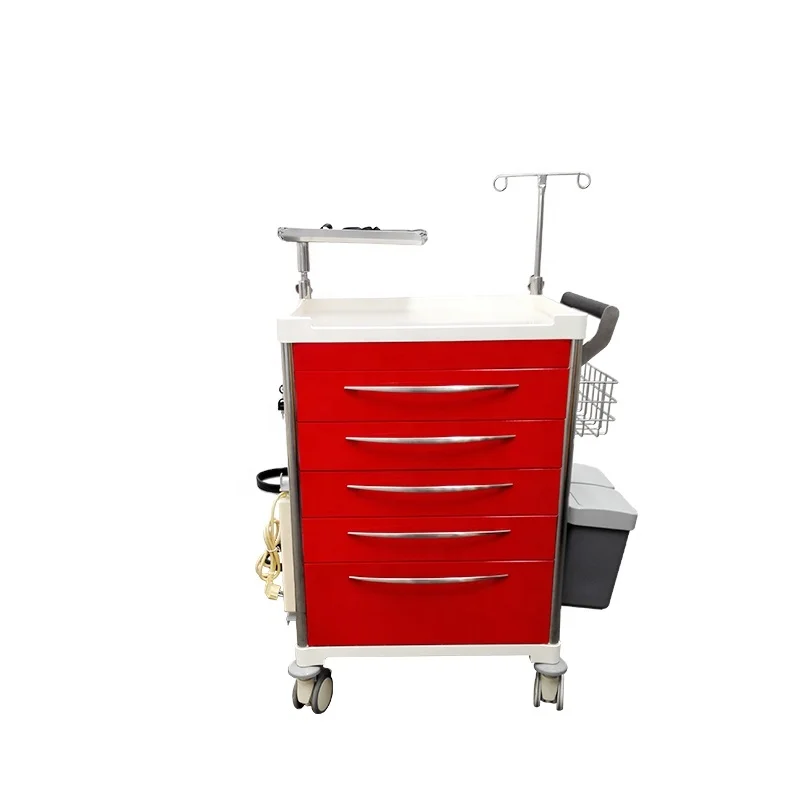 Twin Wheel Castor Hospital Emergency Trolley