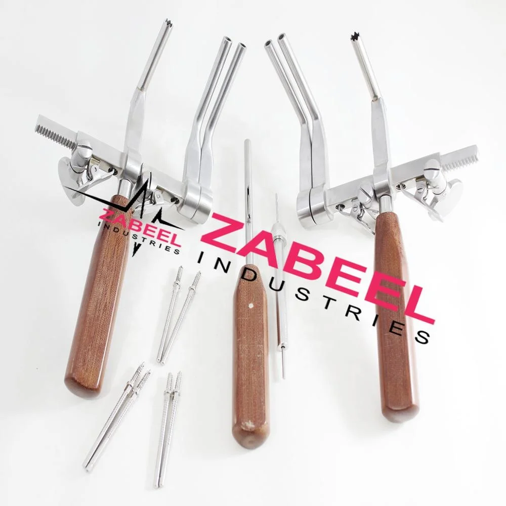 Caspar Vertebral Body Distractor w/ Drill Guide Screw Driver & Screws 12 PCs Set orthopedics Veterinary Medical By Zabeel