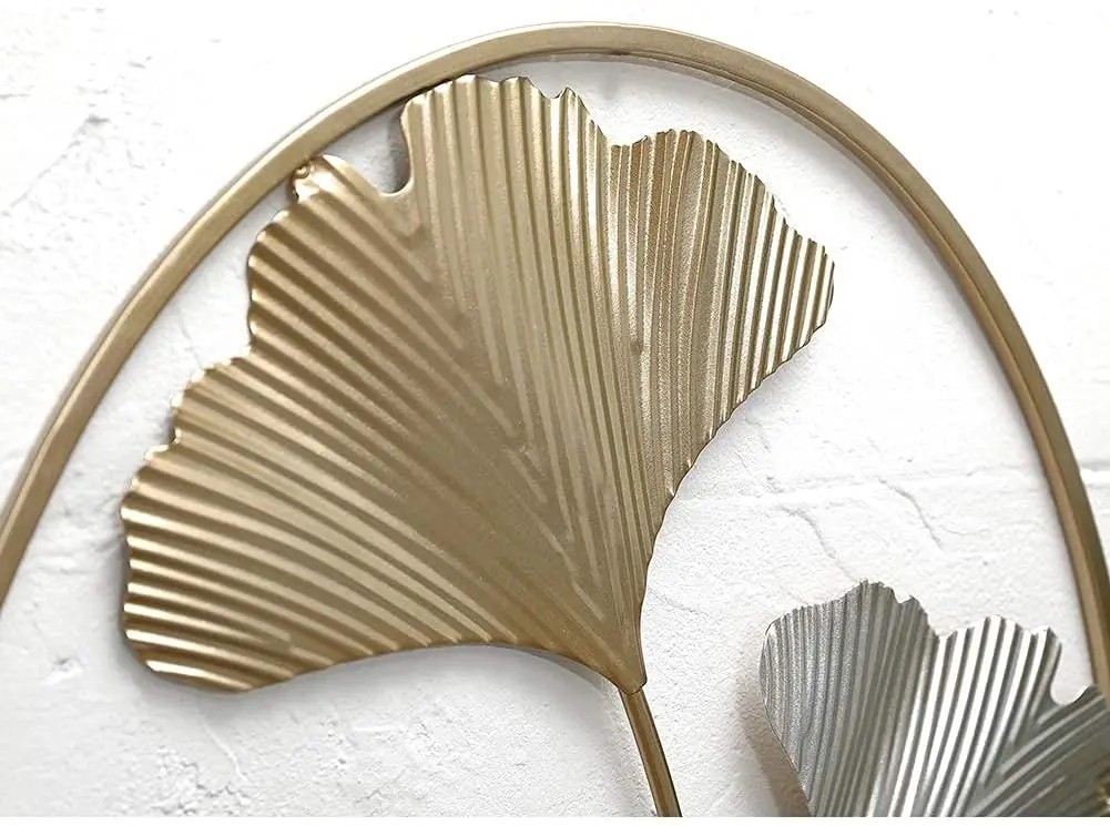 Stylish wall Arts decorations for home art House Bedroom Living Room Frame Art Hanging Flower Metal Home Wall Decor Gold Color