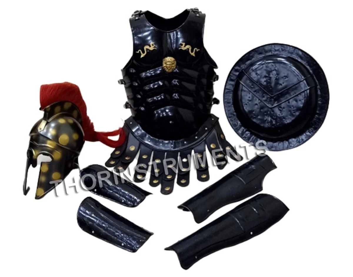 MEDIEVAL ARMOUR JACKET HELMET SHIELD ARM & LEG GUARD ARMOR COSTUME ANTIQUE ARMOR STYLE GIFT