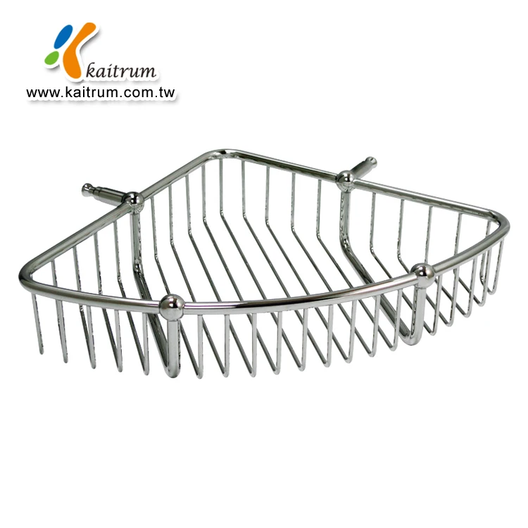 Wall mounted Corner mounted  triangle basket for shower shelf in solid brass