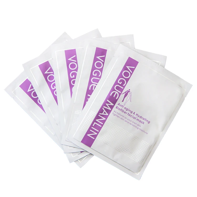 Anti aging firming anti wrinkle Wood pulp fiber airlaid paper facial mask customized OEM Private label cosmetics face sheet mask