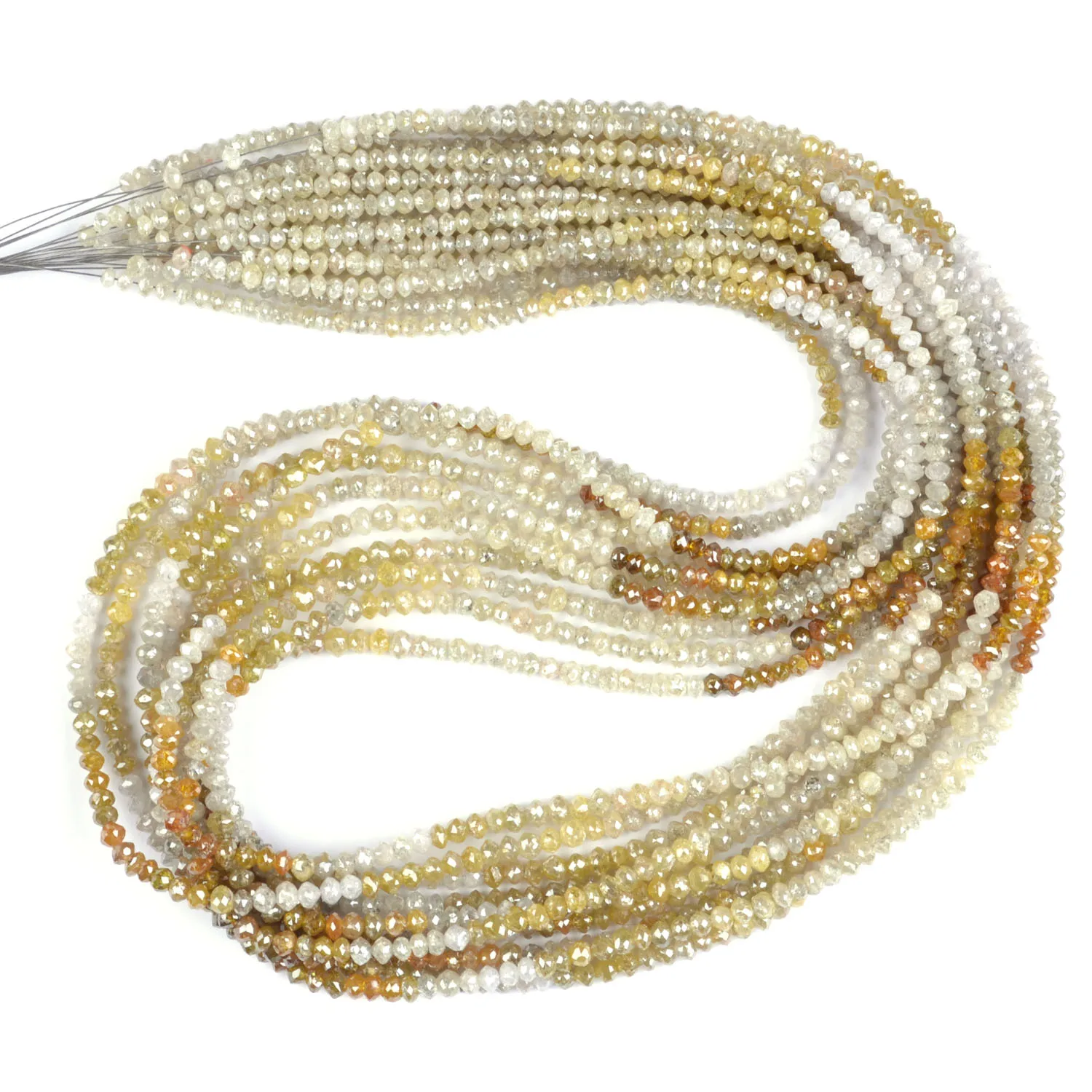 Оптовая продажа бусины из натурального желтого бриллианта граненые