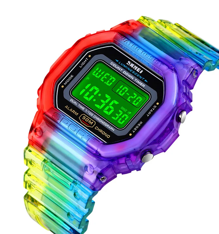  Skmei 1622 Jam Tangan Красочные легкие женские спортивные часы цифровые наручные