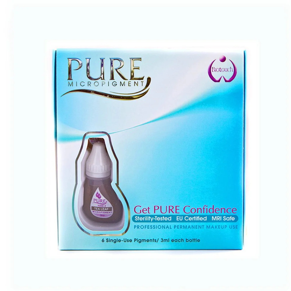 Bio Touch Перманентный макияж Pure Line MicroPigment, косметический цвет-лист чистого чая 3 мл [6 бутылок в коробке]