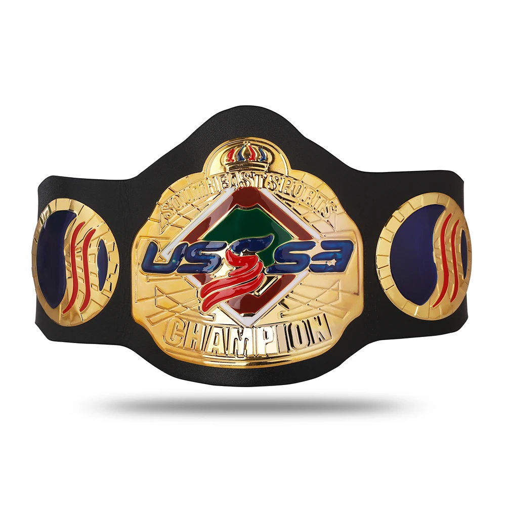 Championship Belt Blank Sublimated Buckle Leather United WWF Judo Boxing Championship Belt.