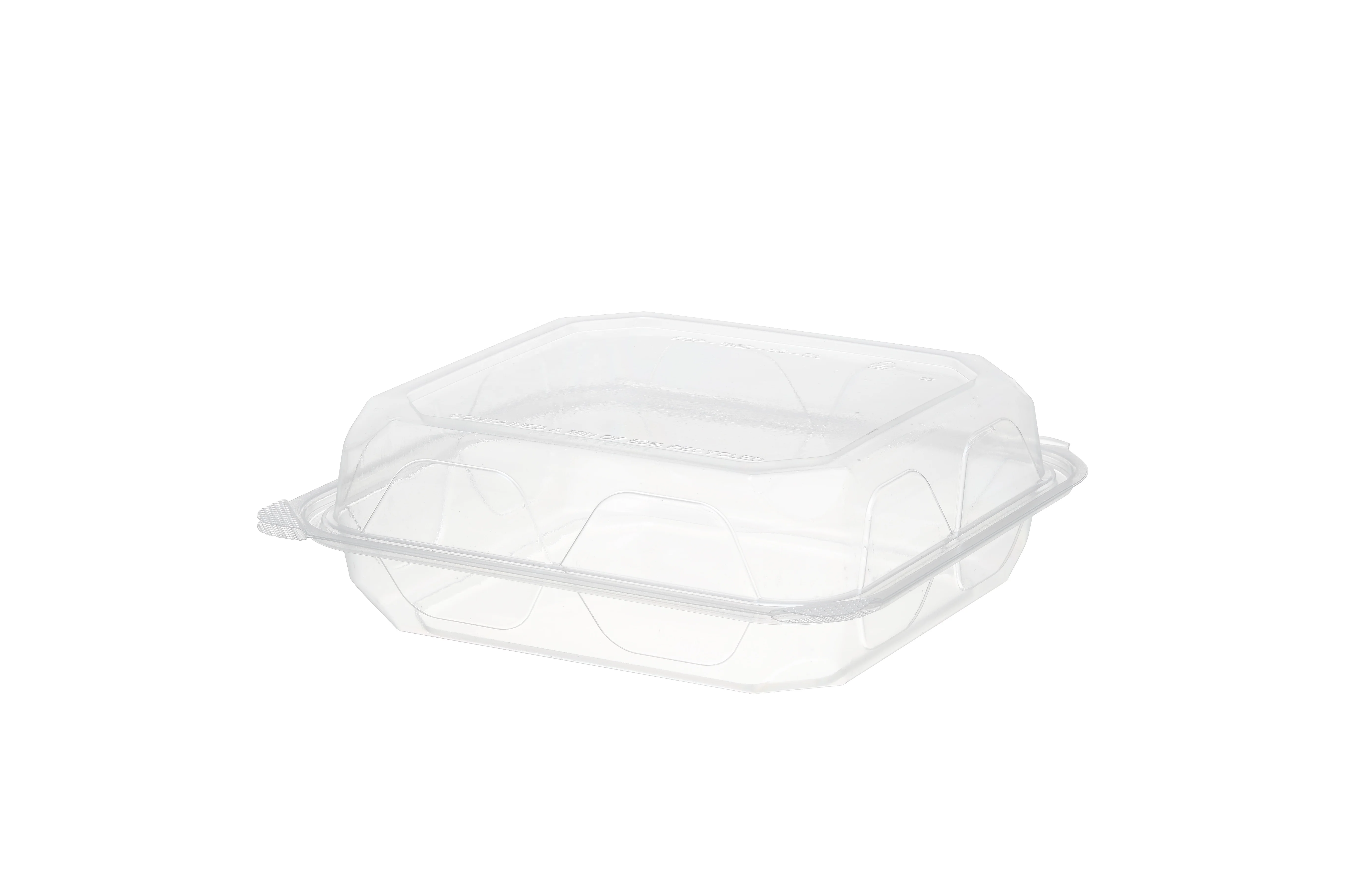 Good selling supermarket 6x6 PET disposable plastic fruit food bakery PET Hinged Containers