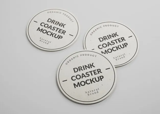 Custom Wholesale Water Absorbent Tea Cup Coasters Beerhouse Cardboard Paper Coaster Cup Mat Coaster