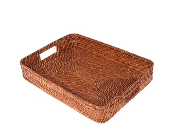 Price Factory Natural Material Bamboo Serving Tray Rattan Storage Tray Made In Vietnam
