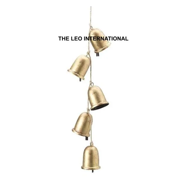 Metal Christmas bells set of 3 golden silver foil finish white thick ropes 2X2X2 and 3X3X3 Inch hanging ornaments festival gifts