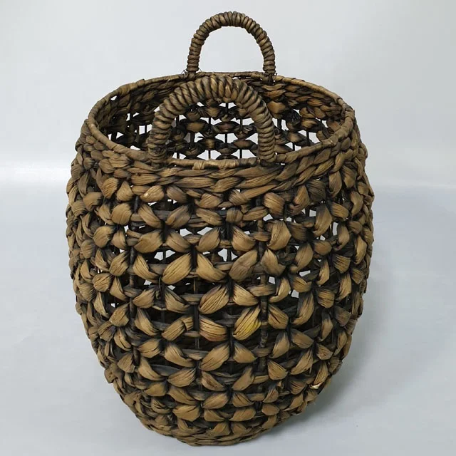 Laundry rattan picnic basket baby gift laundry baskets with handles vietnam houseware  water hyacinth basket for kichen toys