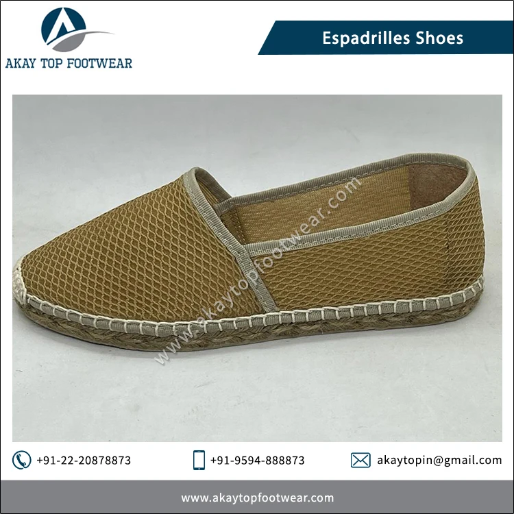 Espadrilles Home Wear Custom Design Available Cotton Canvas Mesh Fabric Made EVA Sole Shoes/Flat Espadrilles at Wholesale Price