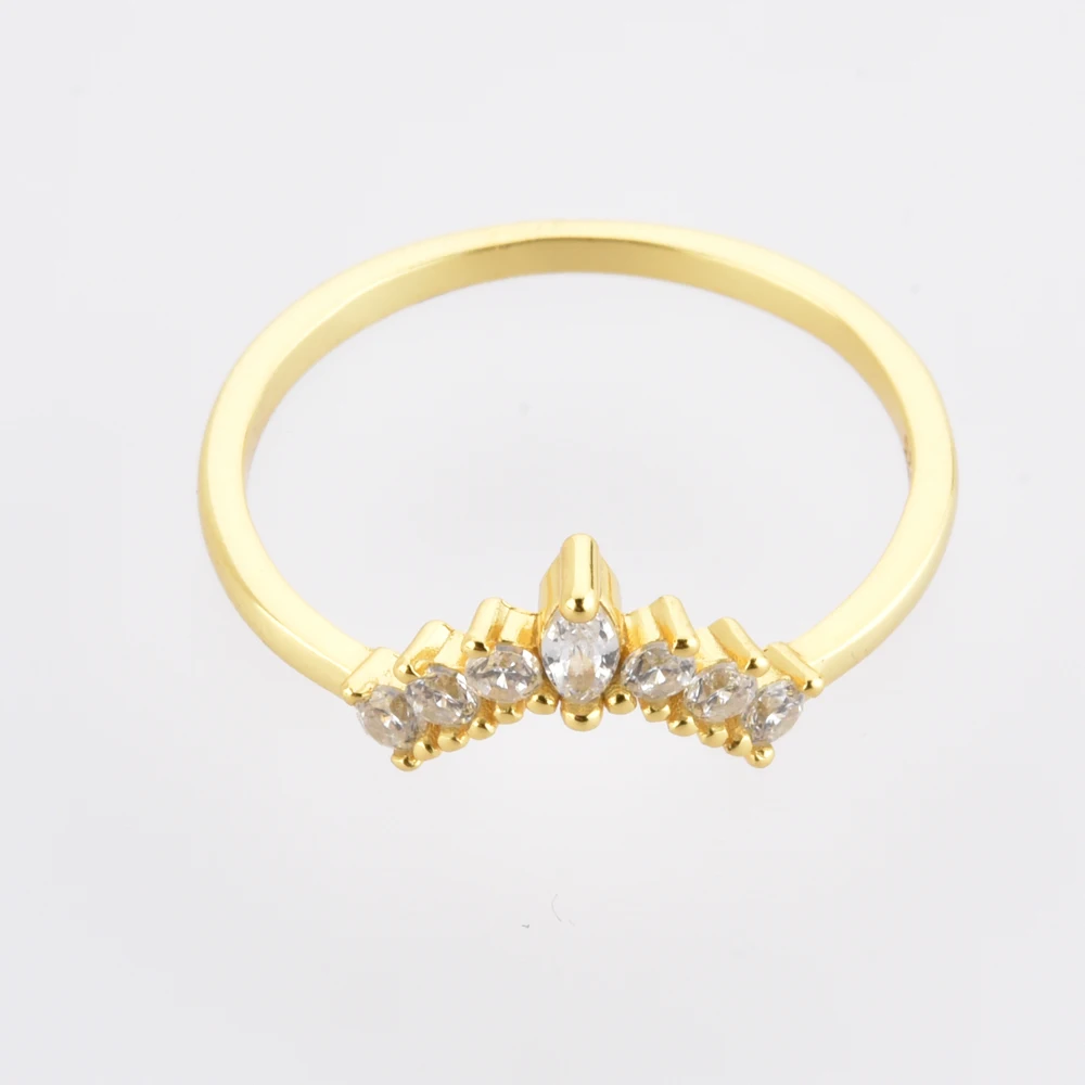 Модные обручальные кольца в форме короны принцессы FUAMAY простые винтажные с фианитом ювелирные изделия