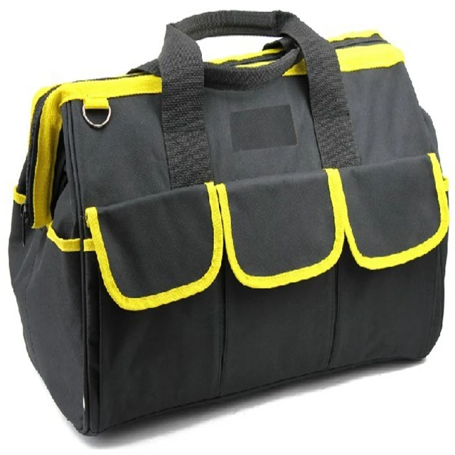 Hot sale Canvas Tool Bag 14-Inch, Khaki, 18 Pockets, Heavy Duty Tool Bag, Made for Contractors, Painters, Carpenters, Builders