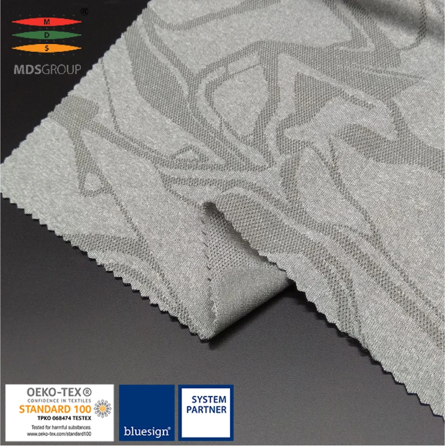 HIGH QUALITY/SPORTSWEAR/LIFE WEAR/T-SHIRT/JERSEY 62%CD POLYESTER 38%POLYESTER CIRCULAR KNIT HYDROPHILIC SPECIAL HEATHER JACQUARD