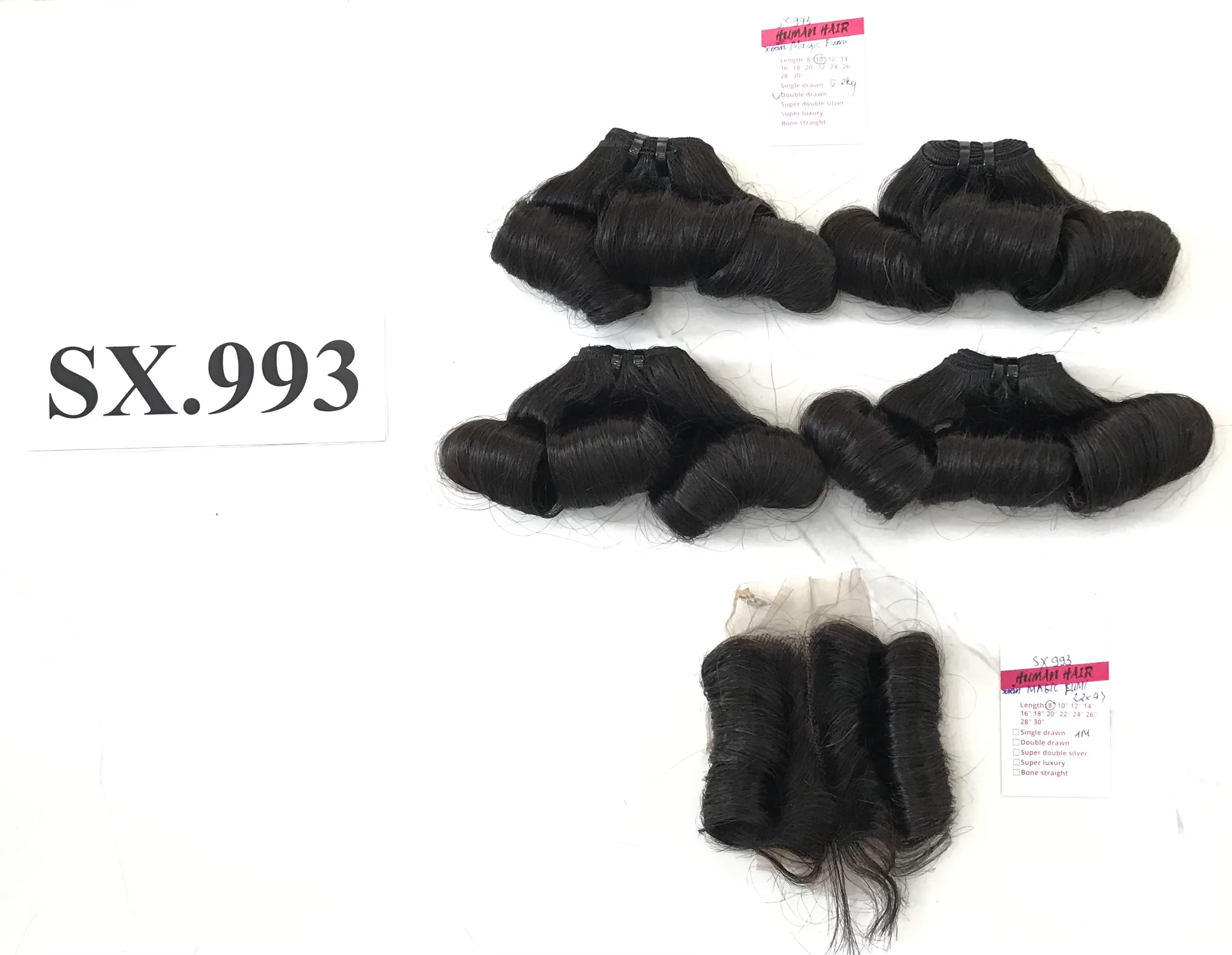 Оптовая продажа цветные Волшебные вьющиеся накладные волосы 100% Необработанные вьетнамские человеческие