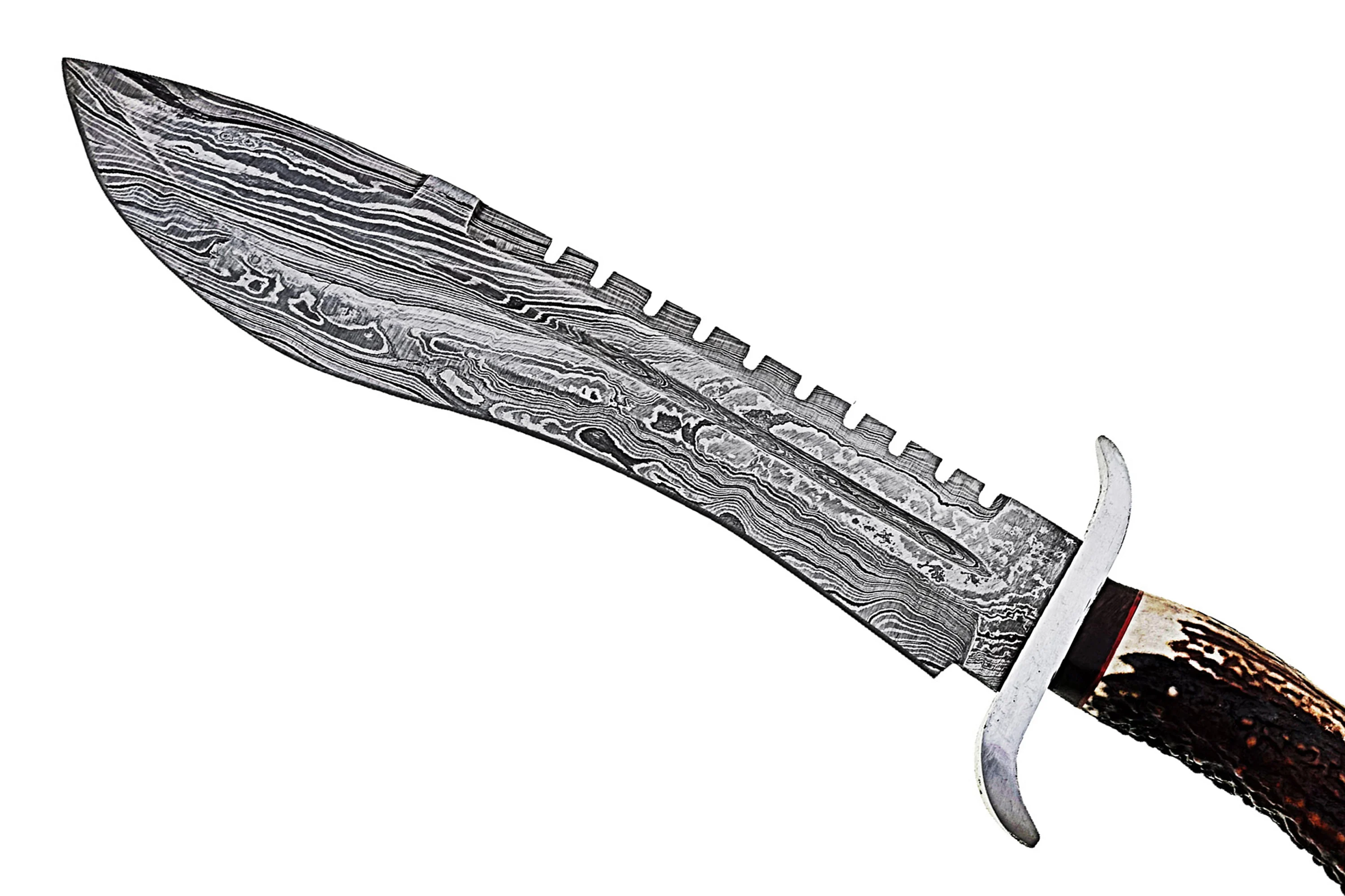 100% Высокое качество Дамасская сталь охотничий нож Боуи с чистый кожаный футляр для SCW-HBK-0030