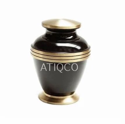 Black Gold Solid Brass Metal Cremation Funeral Latest & Stylish Metal Black Jar Attractive Iron Brass Jar Hot Selling Jar