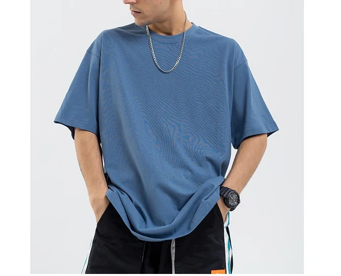 
Custom Printing 100% Cotton T-shirt Man Blank Black T Shirt High Quality Wholesale Tee Unisex In Stock 