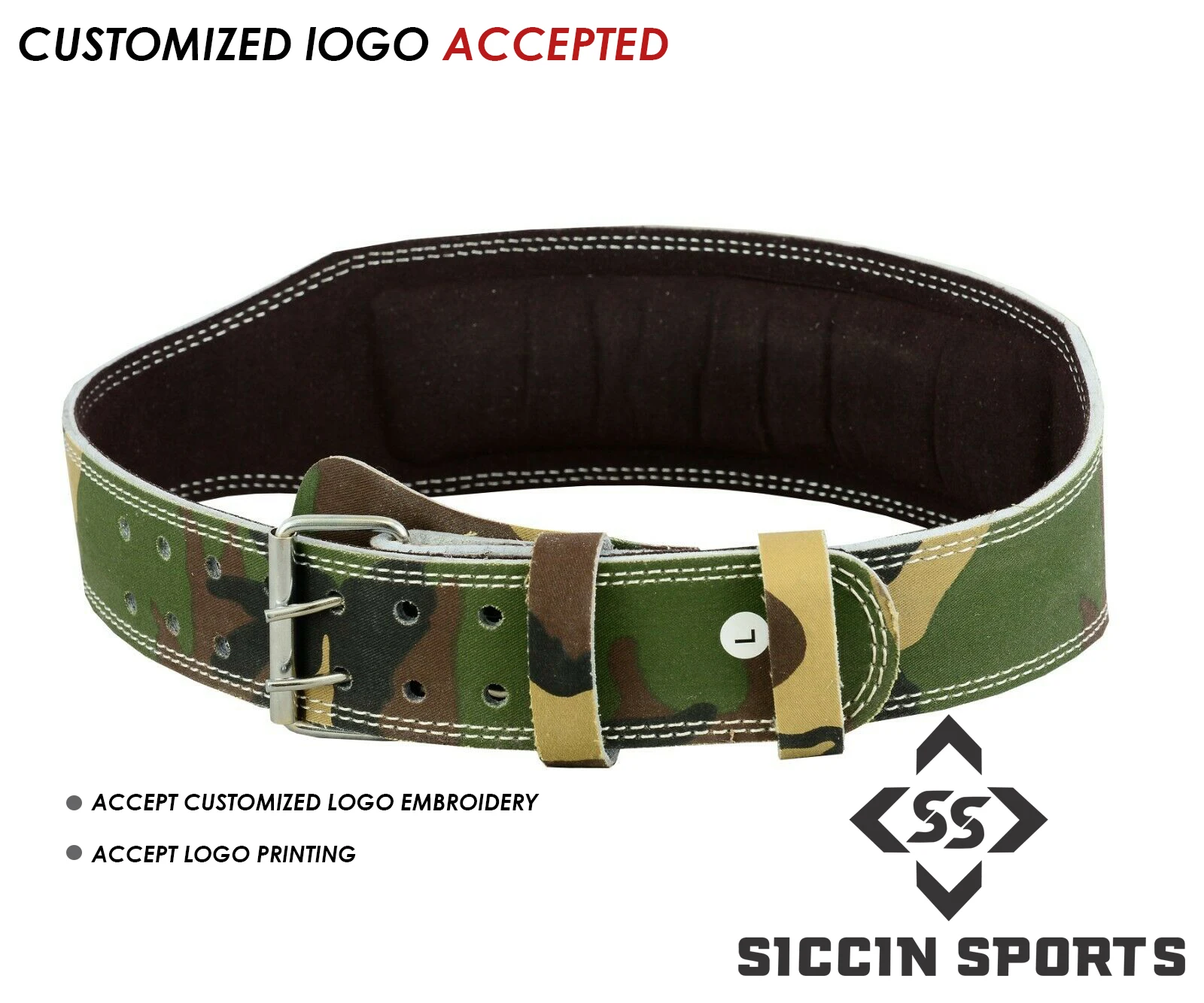 
Customized logo premium Quality Leather Handmade Weight Lifting Belt 4