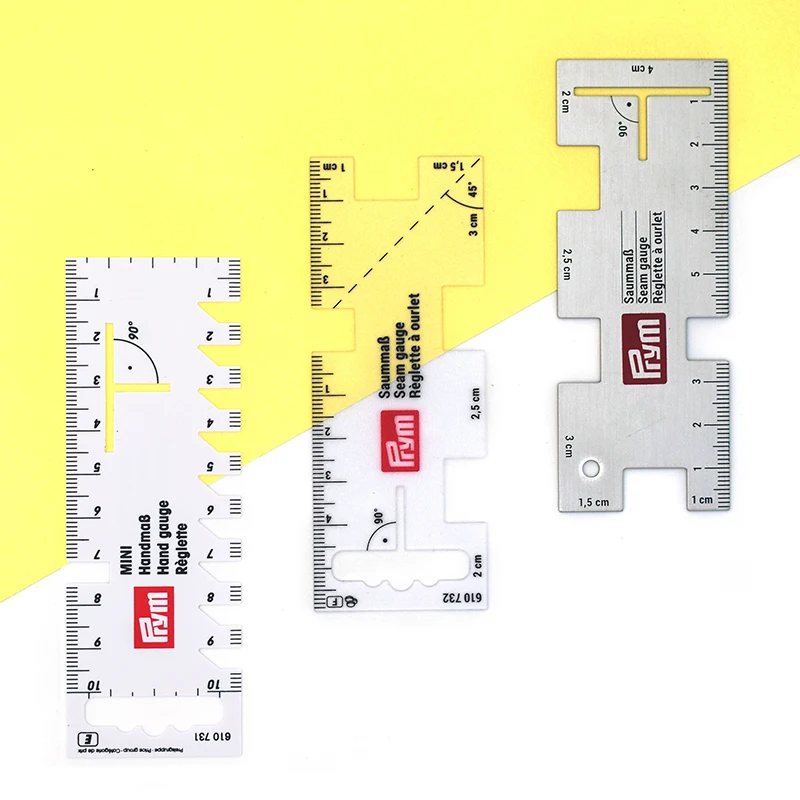 Prym 610736 40*104mm Seam Gauge Sewing Measuring Tool Aluminum Quilting Ruler for Knitting