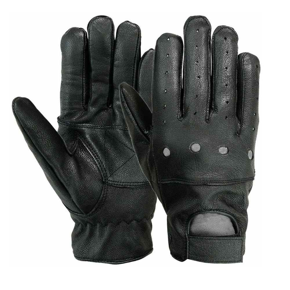 
Custom car driving mans black genuine leather glove 