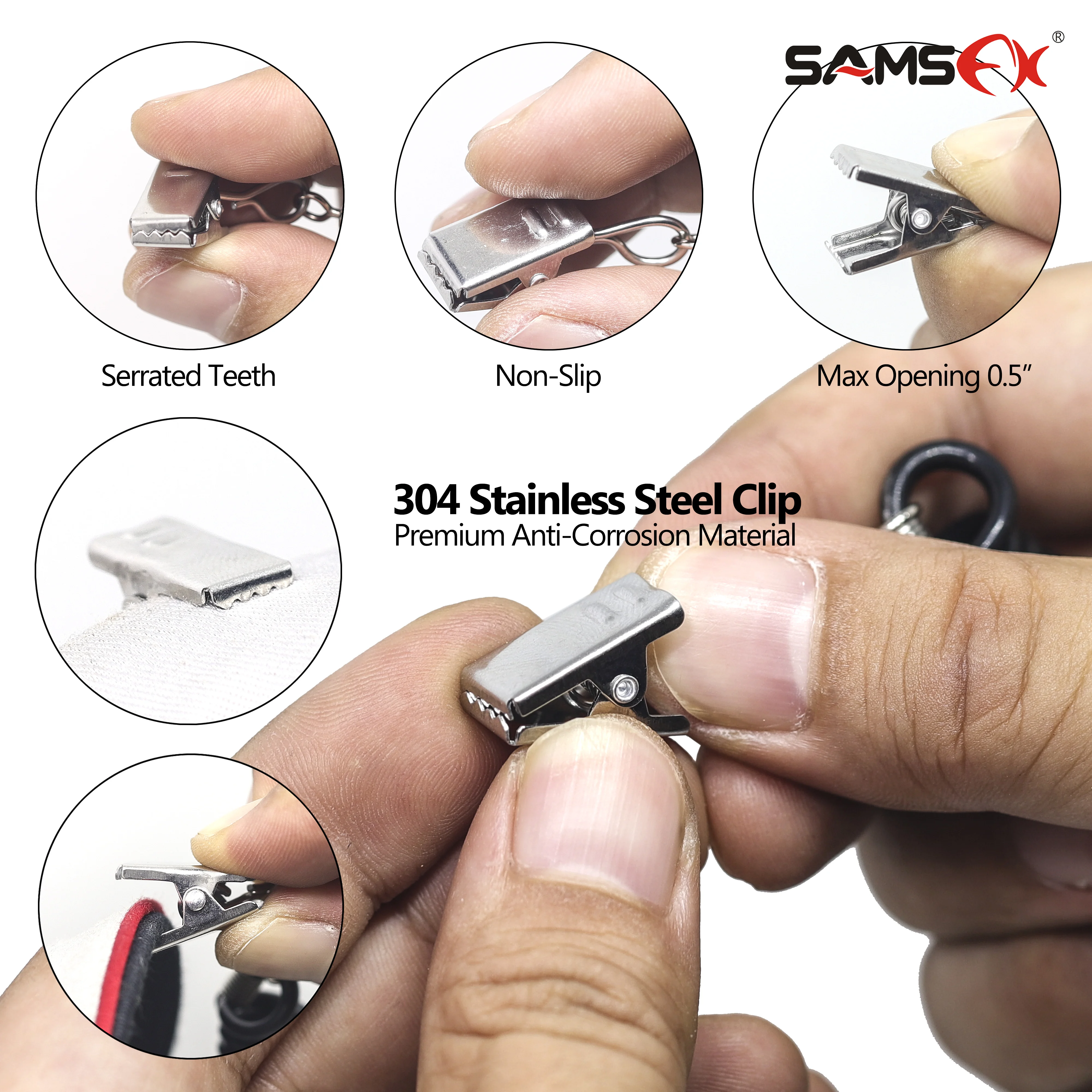 SAMSFX Fishing Boating Sailing Camping 3PCS Windproof Strap Clips Cap Anti-Lost Strap Hat Strap Clips Hat Chin Cord Retainer