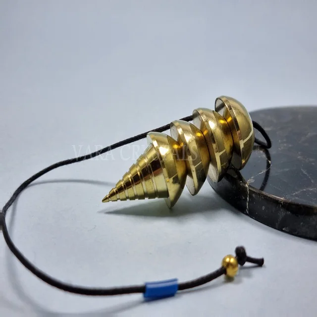 WHOLESALE COPPER COIL METAL PENDULUM KARNAK CONE CHAMBER EGYPTIAN SPRING CAGE HOLLOW POINTED SHAPE SEVEN CHAKRA PENTAGRAM