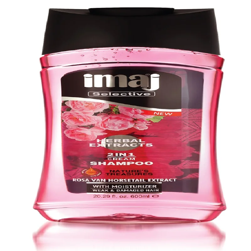 
SHAMPOO IMAJ HERBAL 600 ML herbal formula 2in1 hair shampoo with Rosa Van Horsetail Extract for Weak and Damaged Hair 