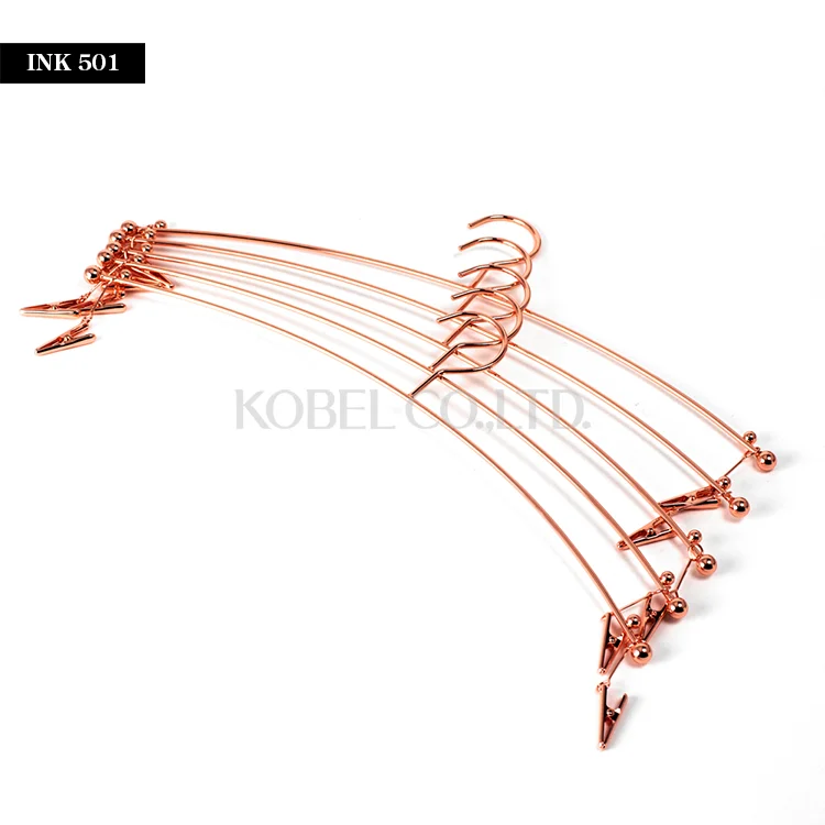 Japanese Sophisticated Rose Gold Lingerie Hanger INK501RG_0064 Japanese Manufacture Lingerie Pink Gold Hanger Underwear Hanger
