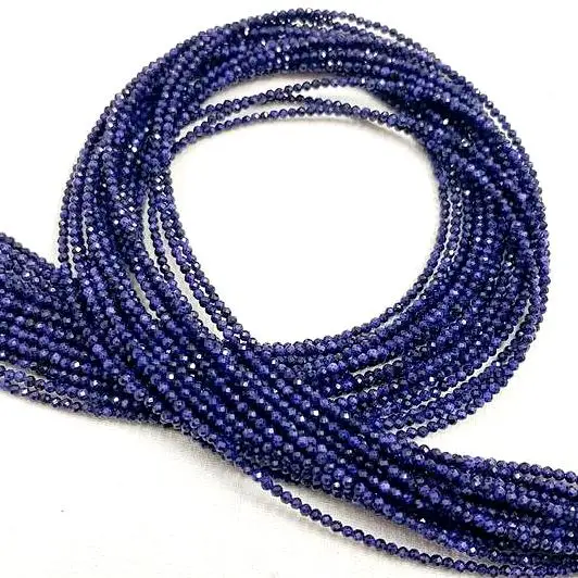 Natural Rondelle Shape Faceted Blue Sapphire Glass Filled Loose Gemstone Polished Beads Making Jewelry Wholesale Price