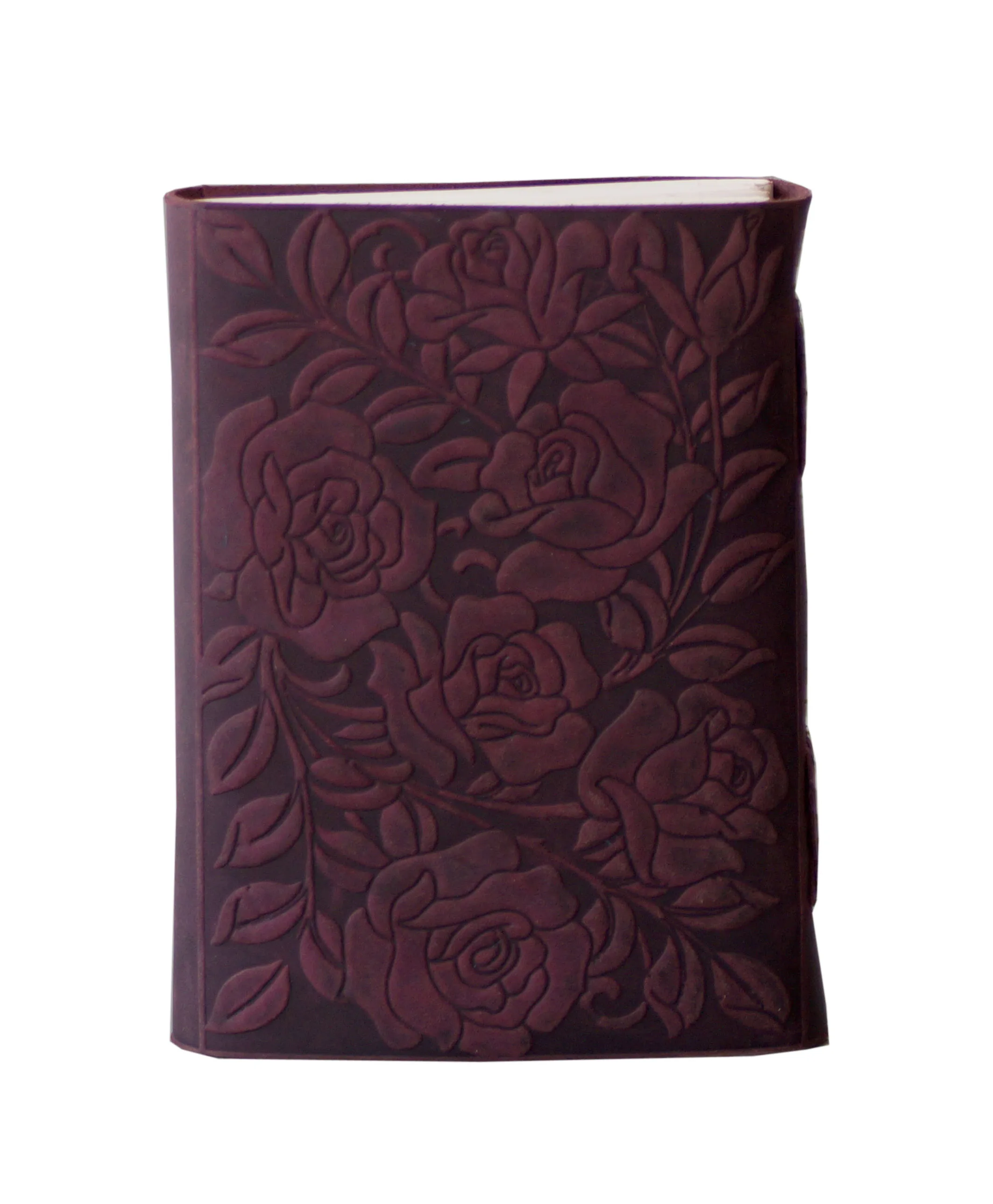 Vintage Style Handmade Soft Leather Antique Garden Flower Design C - Lock Notebook & Sketchbook Leather Journal Office Suppliers