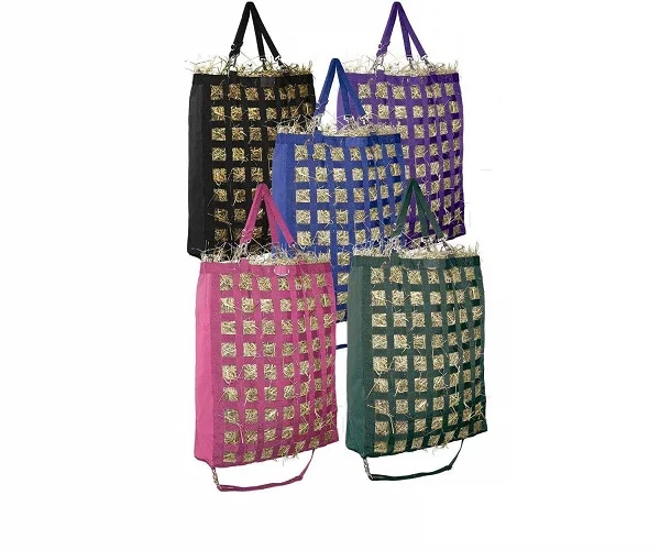 horse half bale canvas hay bags for horses Heavy duty slow feeder horse hay nets manufacturer India
