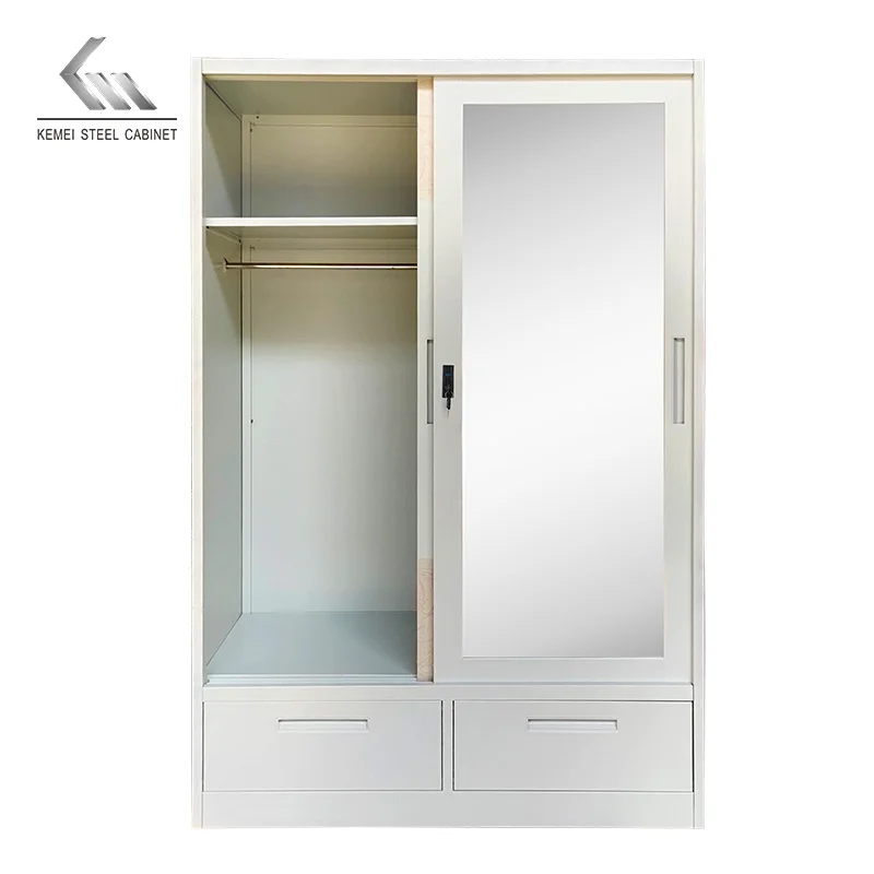 Easy installation Hot Sale Custom Made Bedroom Wardrobes Modern Design Furniture Multi-Storage Wardrobe with Two Drawers