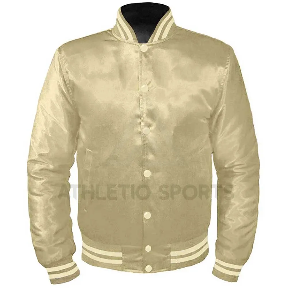 Original American Satin women Letterman College Baseball Bomber Satin Men Jackets