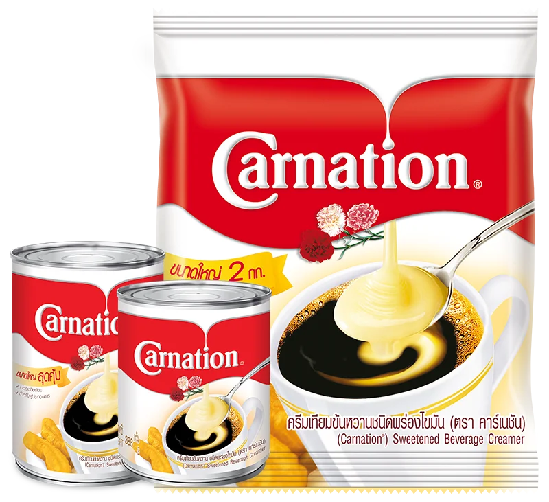 
Milk Carnation Sweetened Condensed Non-dairy Creamer 388 g x 6 Cans Origin Thailand 