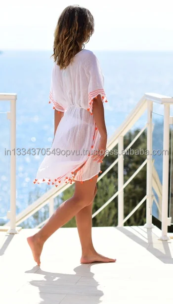 Designer Fashion Trends Sexy Cotton Transparent Boho Hippie Chic Beach Cover Up Kaftan Dress From Direct Manufacturer & Exporter