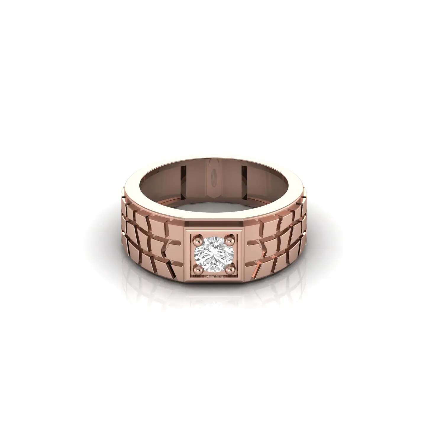 Мужское обручальное кольцо из цельного желтого белого розового золота 18 карат с одним пасьянсом лабораторные ювелирные изделия со стразами помолвка модный подарок для вечеринки