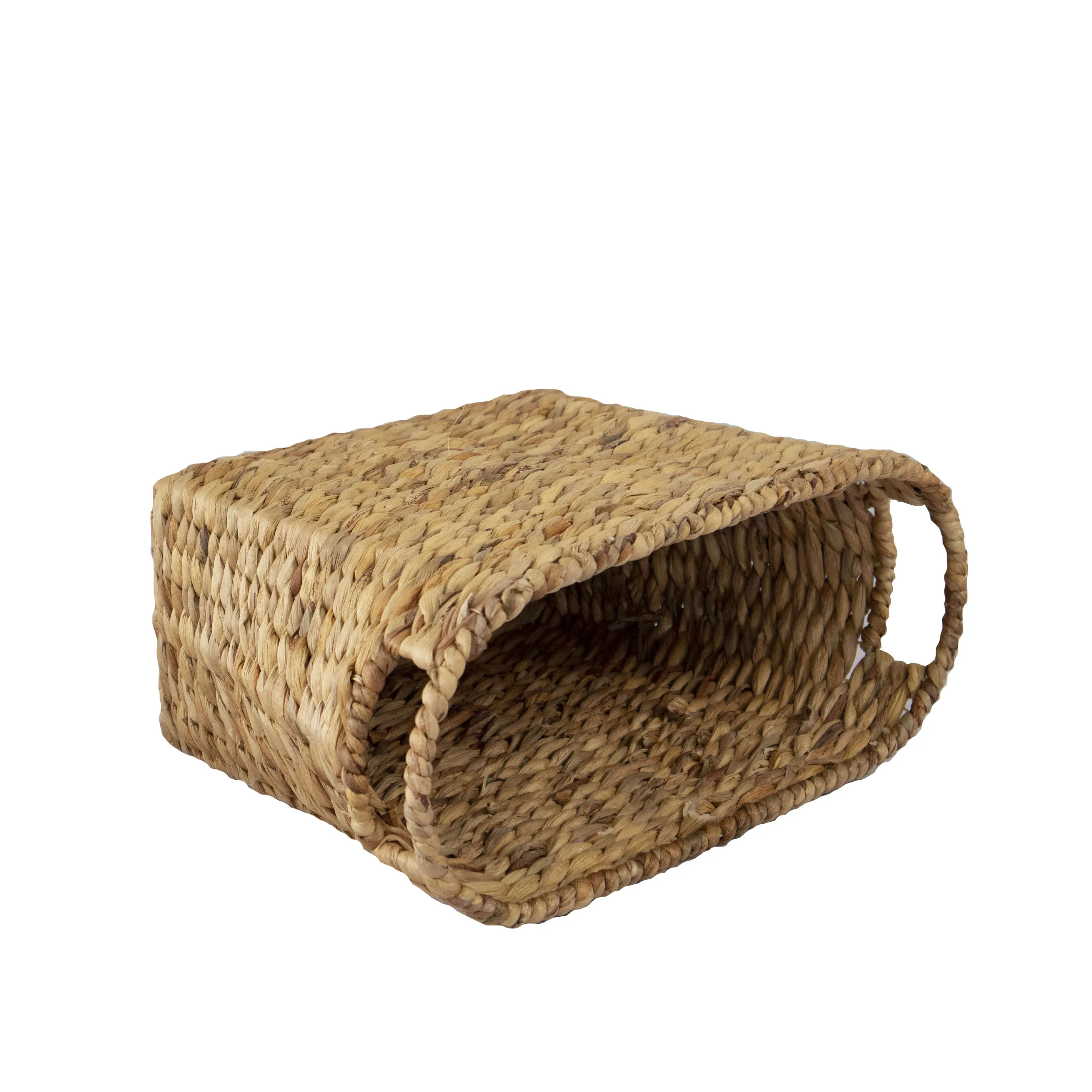 Natural Woven Water Hyacinth Deep Rectangle Storage Basket - Water Hyacinth Wicker Kitchen Storage Food Storage Laundry Baskets
