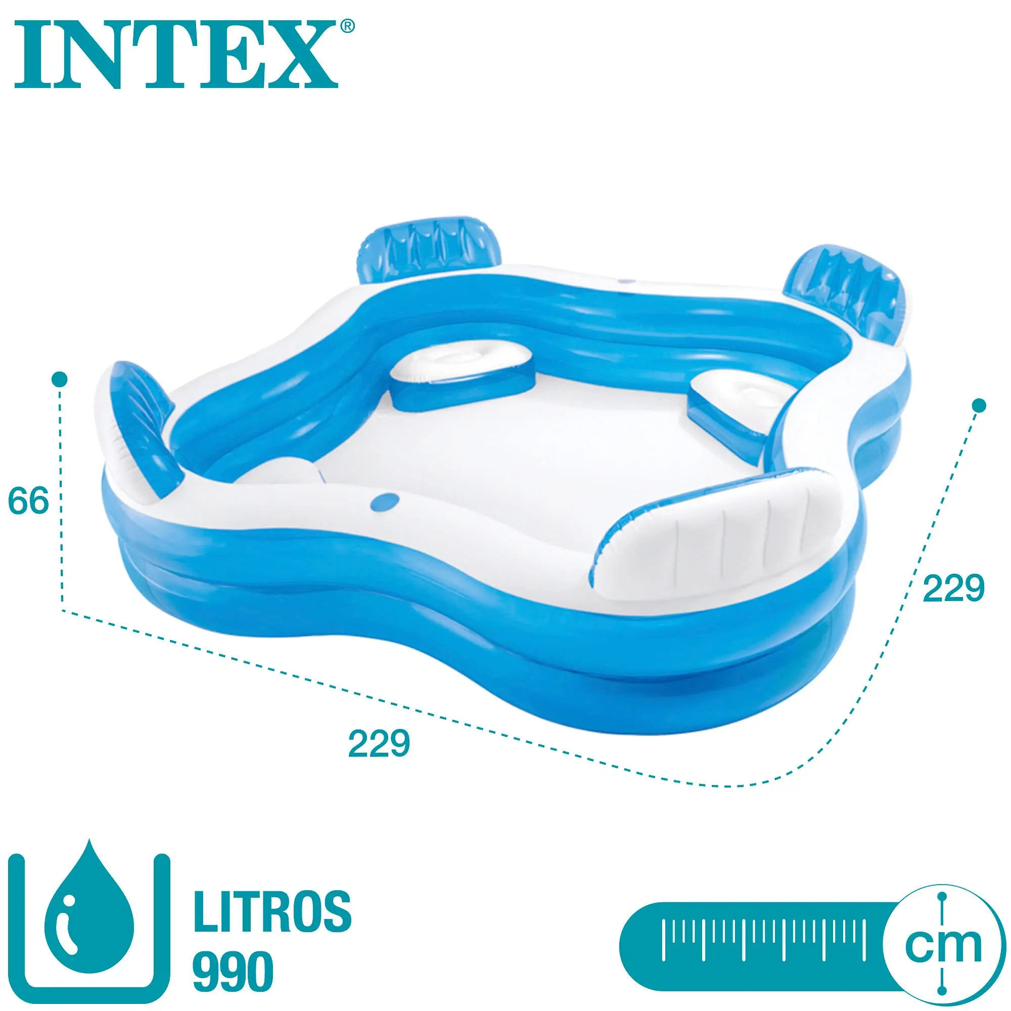 Intex 12-56475NP Pool Swim Center Family Lounge Inflatable Pool For Family