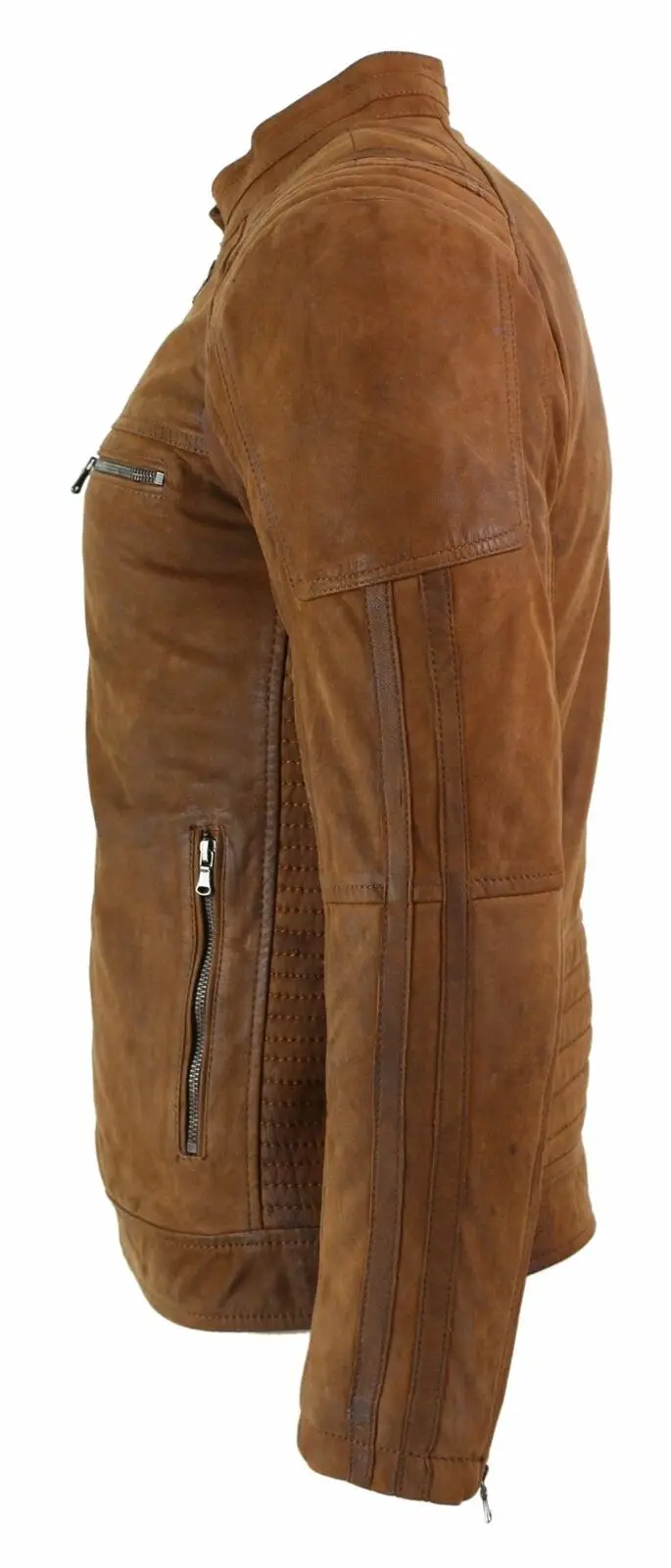 Top Quality Custom Suede Leather Jackets Motorcycle Brown Suede Bomber Jacket Mens Leather Motorcycle Jacket