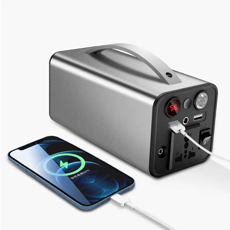Portable Power Station 180W Solar Generator with 220V AC Ports/QC3.0/USB-C Emergency Power Supply for Outdoor Camping