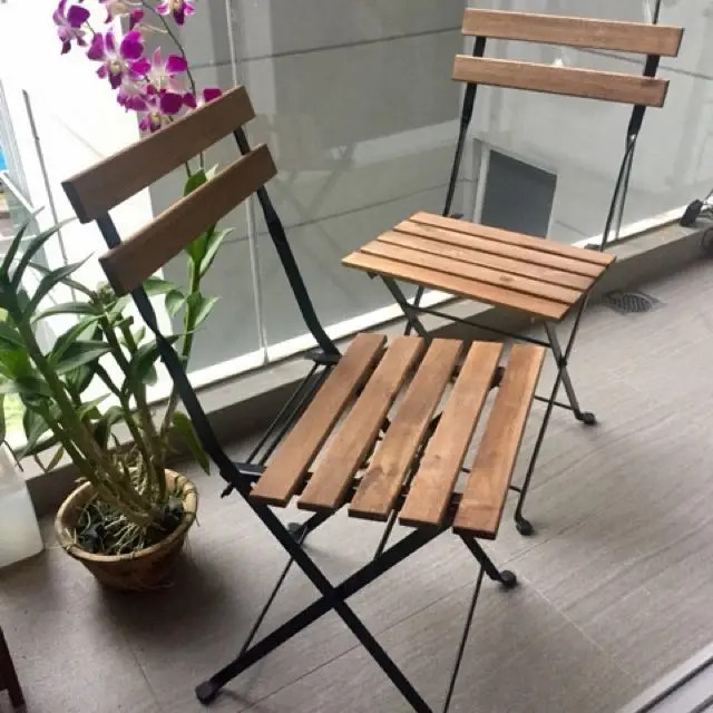 Modern Style Outdoor Furniture Bistro Set Outdoor Acacia Solid Hardwood Table and Chair from Viet Nam factory